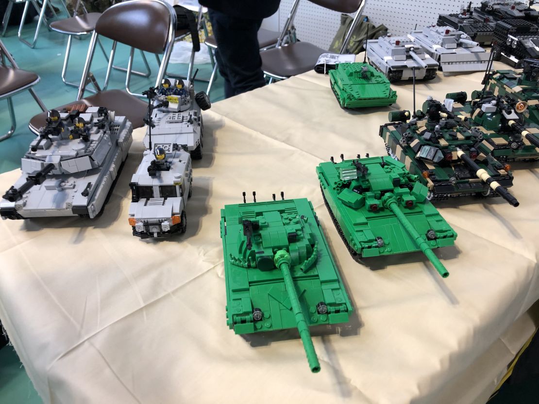 LEGO-style military models on display at Brickfest Japan 2019 in Kobe.