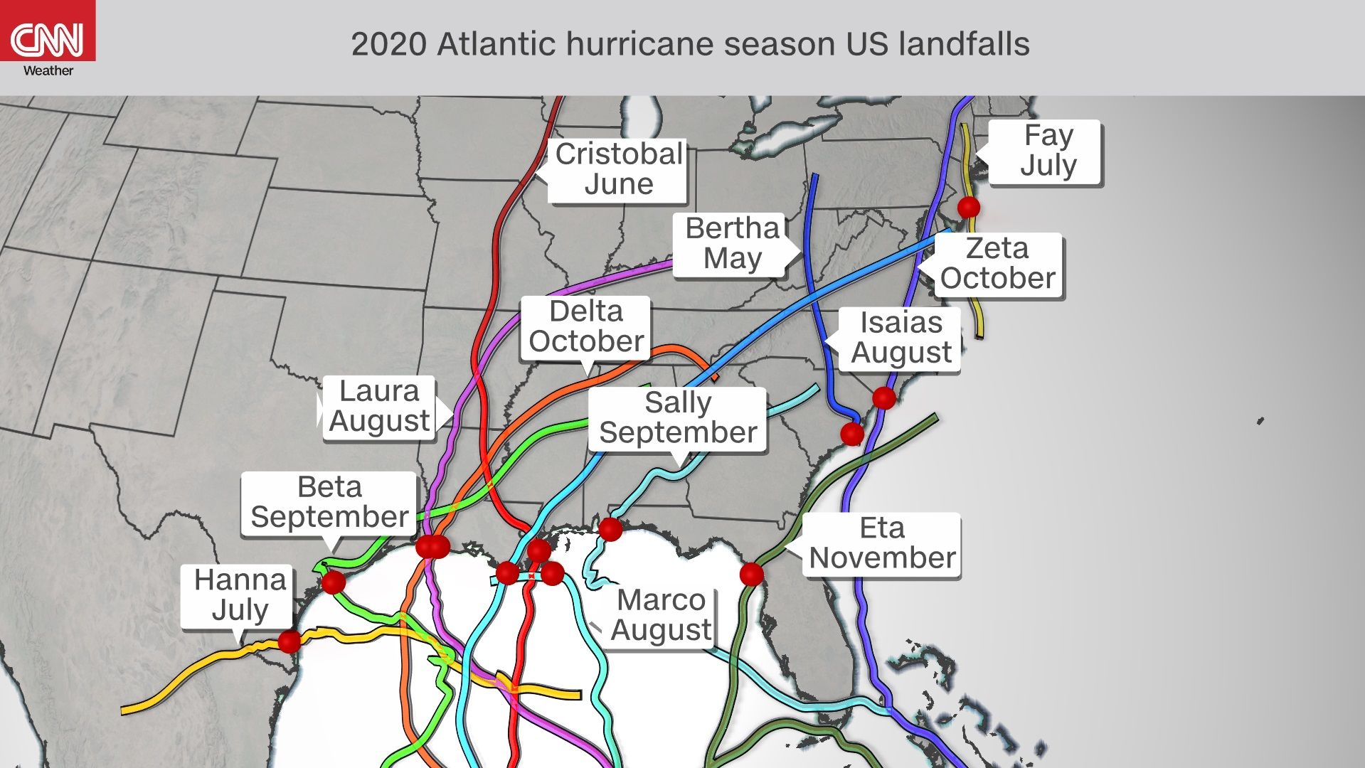 weather 2020 atlantic hurricane season us landfall map 11282020