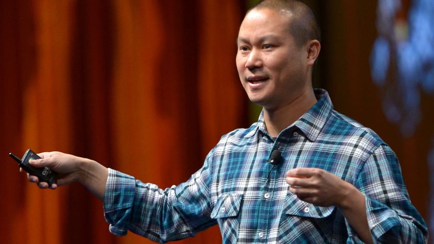 LAS VEGAS, NV - MARCH 27: Zappos.com CEO Tony Hsieh speaks onstage at CinemaCons final day luncheon and special presentation during CinemaCon, the official convention of the National Association of Theatre Owners, at Caesars Palace on March 27, 2014 in Las Vegas, Nevada. (Photo by Charley Gallay/Getty Images for CinemaCon)