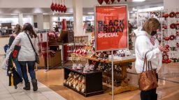 MAUMEE, OHIO, UNITED STATES - 2020/11/27: Shoppers take advantage of Macy's Black Friday specials.
Shoppers go to stores to take advantage of Black Friday sales during the COVID-19 pandemic. (Photo by Stephen Zenner/SOPA Images/LightRocket via Getty Images)