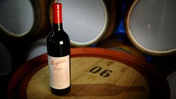 A bottle of Penfolds Grange 2009 vintage, produced by Treasury Wine Estates Ltd., is arranged for a photograph at the company's headquarters in Melbourne, Australia, on Monday, Aug. 18, 2014. Treasury Wine said on Aug. 11 a second buyout firm had matched a A$3.4 billion ($3.2 billion) bid from New York-based KKR & Co. and Rhone Capital LLC for the winemaker. A person familiar with the matter named TPG Capital as the suitor. Photographer: Carla Gottgens/Bloomberg via Getty Images