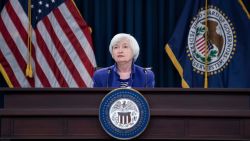 Federal Reserve Board Chair Janet Yellen speaks during a briefing at the US Federal Reserve December 13, 2017 in Washington, DC.
The US central bank on Wednesday raised the benchmark interest rate for the third and final time this year, and officials indicated they are not likely to be more aggressive next year, at least for now. / AFP PHOTO / Brendan Smialowski        (Photo credit should read BRENDAN SMIALOWSKI/AFP via Getty Images)