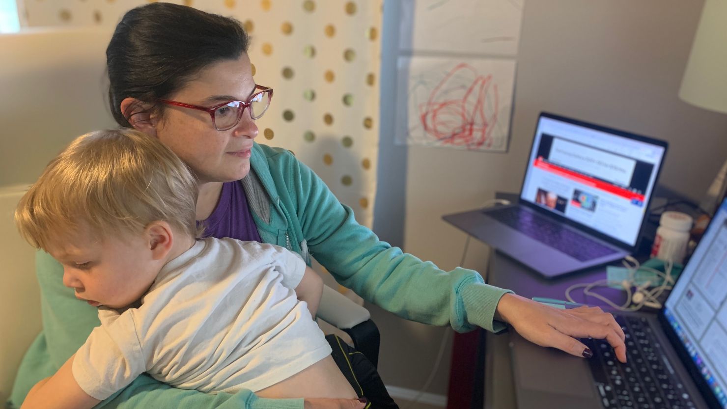 Author Ali Velez Alderfer, shown here with her 3-year-old son, advises expectant parents to assess child care needs as early as possible.