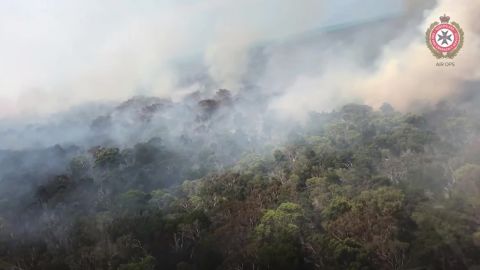 A bushfire burns through Australia's Fraser Island in Queensland.