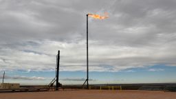 Natural gas flares off at a production facility owned by Exxon near Carlsbad, New Mexico, U.S. February 11, 2019. Picture taken February 11, 2019. To match Insight USA-SHALE/MAJORS REUTERS/Nick Oxford