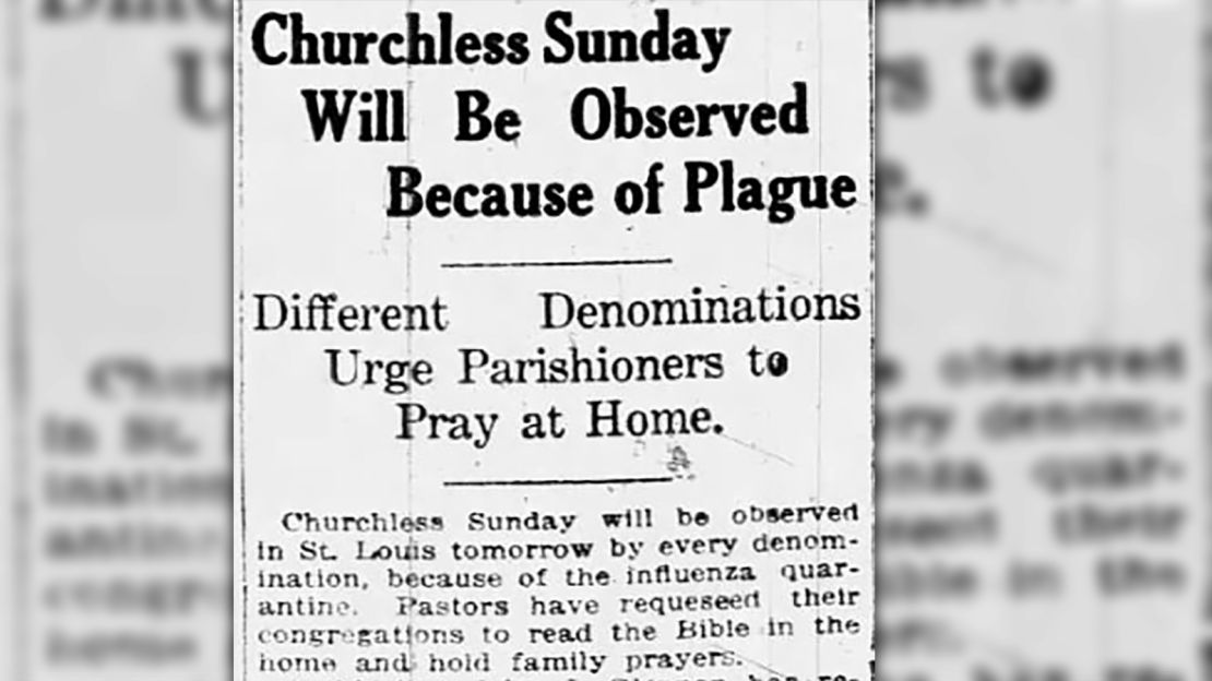 During the 1918 influenza pandemic, religious institutions worldwide closed their doors to save lives. 