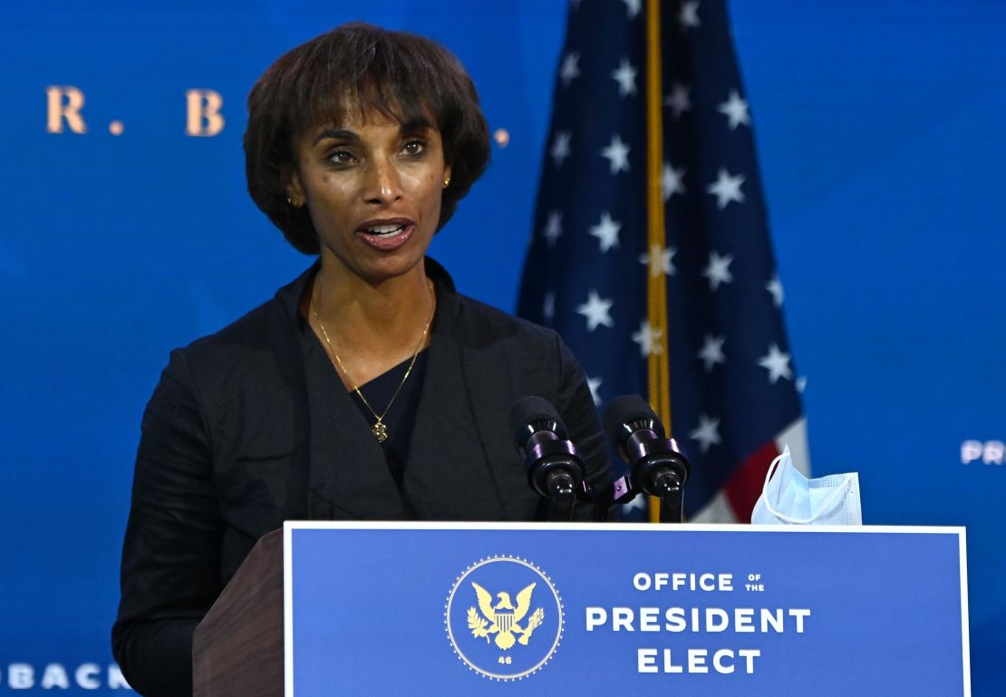 Chair of Council of Economic Advisers nominee Cecilia Rouse speaks after US President-elect Joe Biden announced his economic team at The Queen Theatre in Wilmington, Delaware, on December 1, 2020. 