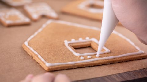 Send your loved ones prebaked parts of a holiday gingerbread house that they can assemble.