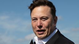 FUERSTENWALDE, GERMANY - SEPTEMBER 03: Tesla head Elon Musk arrives to have a look at the construction site of the new Tesla Gigafactory near Berlin on September 03, 2020 near Gruenheide, Germany. Musk is currently in Germany where he met with vaccine maker CureVac on Tuesday, with which Tesla has a cooperation to build devices for producing RNA vaccines, as well as German Economy Minister Peter Altmaier yesterday. (Photo by Maja Hitij/Getty Images)