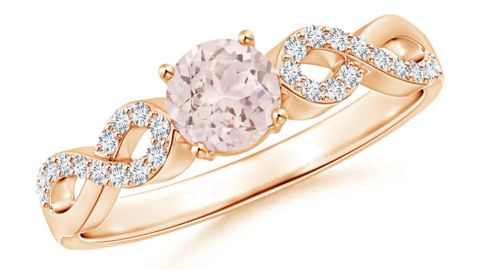 Solitaire Round Morganite Infinity Ring