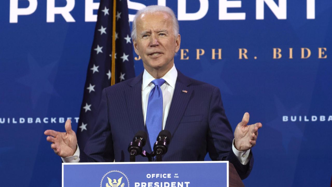 WILMINGTON, DELAWARE - DECEMBER 01: U.S. President-elect Joe Biden speaks during an event to name his economic team at the Queen Theater December 1, 2020 in Wilmington, Delaware. Biden is nominating and appointing key positions of the team, including Janet Yellen to be Secretary of the Treasury. (Photo by Alex Wong/Getty Images)