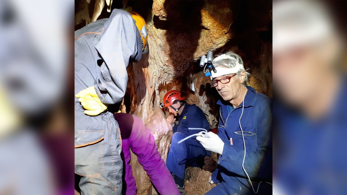 Accessing the Neanderthal skeleton is a 20-minute journey from the surface through narrow crevices.