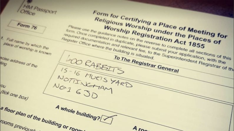 <strong>Paper prayer:</strong> It's an attempt to utilize a loophole in England's Covid-19 restrictions -- and a clever gimmick to draw attention to hospitality workers' plight. 