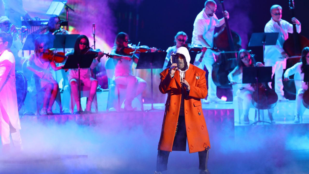 Bad Bunny performs onstage during the annual Latin Grammy Awards at MGM Grand Garden Arena in Las Vegas in November 2019 