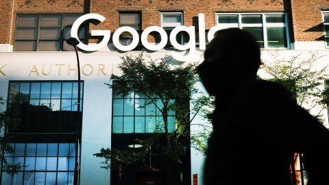 Google's offices stand in downtown Manhattan on October 20, 2020 in New York City.