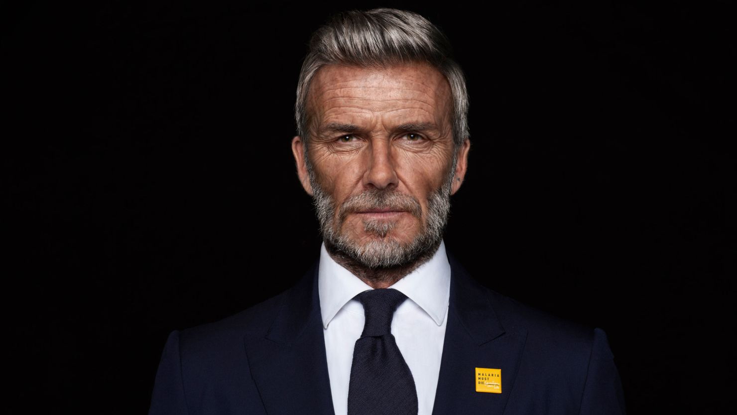 David Beckham was given a makeover for a new promotional film for the Malaria Must Die campaign -- appearing as a man in his 70s.