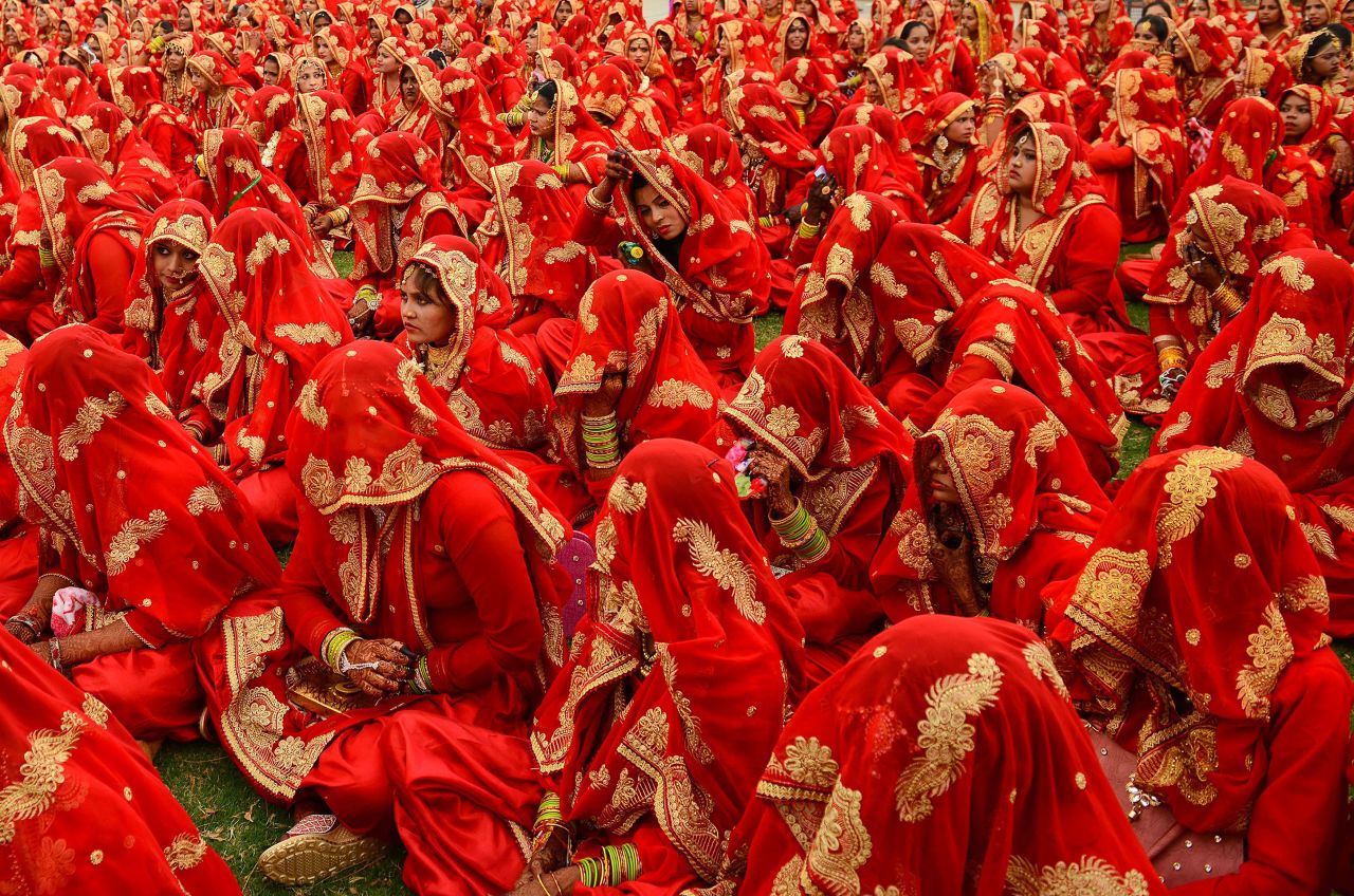 Indian weddings, like this one in Ahmedabad in 2019, are normally elaborate multi-day affairs.