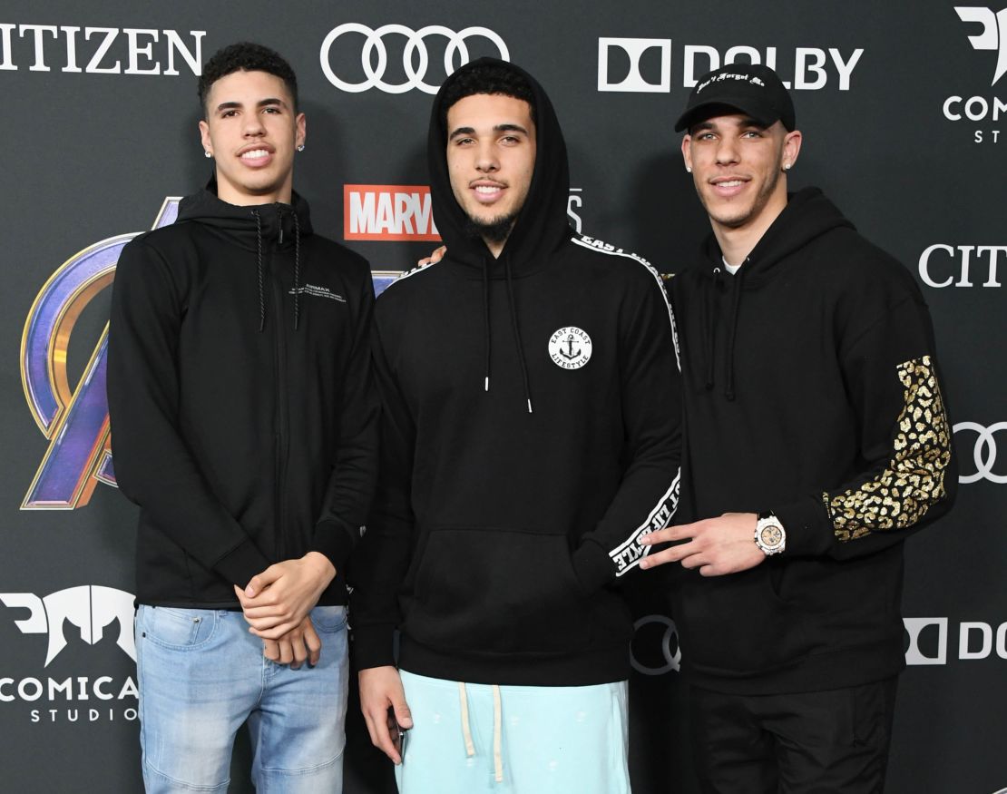 Brothers LaMelo Ball, LiAngelo Ball and Lonzo Ball (left to right) all now have contracts with NBA teams.