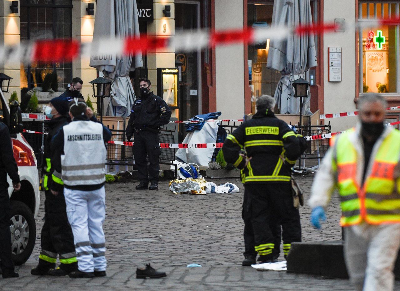 People work at the scene where <a href="https://www.cnn.com/2020/12/01/europe/germany-trier-car-incident-grm-intl/index.html" target="_blank">a car was driven into pedestrians</a> in Trier, Germany, on Tuesday, December 1. At least five people were killed, including a 9-month-old baby, and several others were injured. A 51-year-old German national was being questioned by police and will be prosecuted for murder and manslaughter, police said. The chief public prosecutor said the driver was "severely intoxicated" and there are "indications of psychological illness."