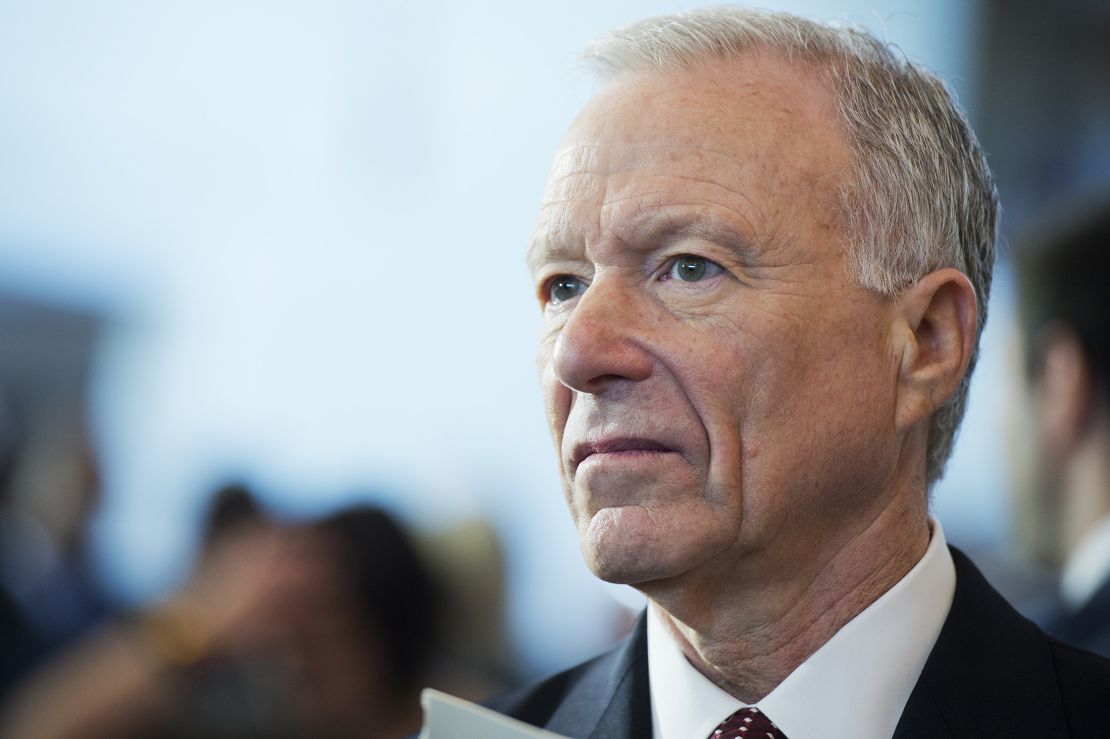 Scooter Libby attends a bust unveiling ceremony  in the Capitol Visitor Center's Emancipation Hall in December 2015. 