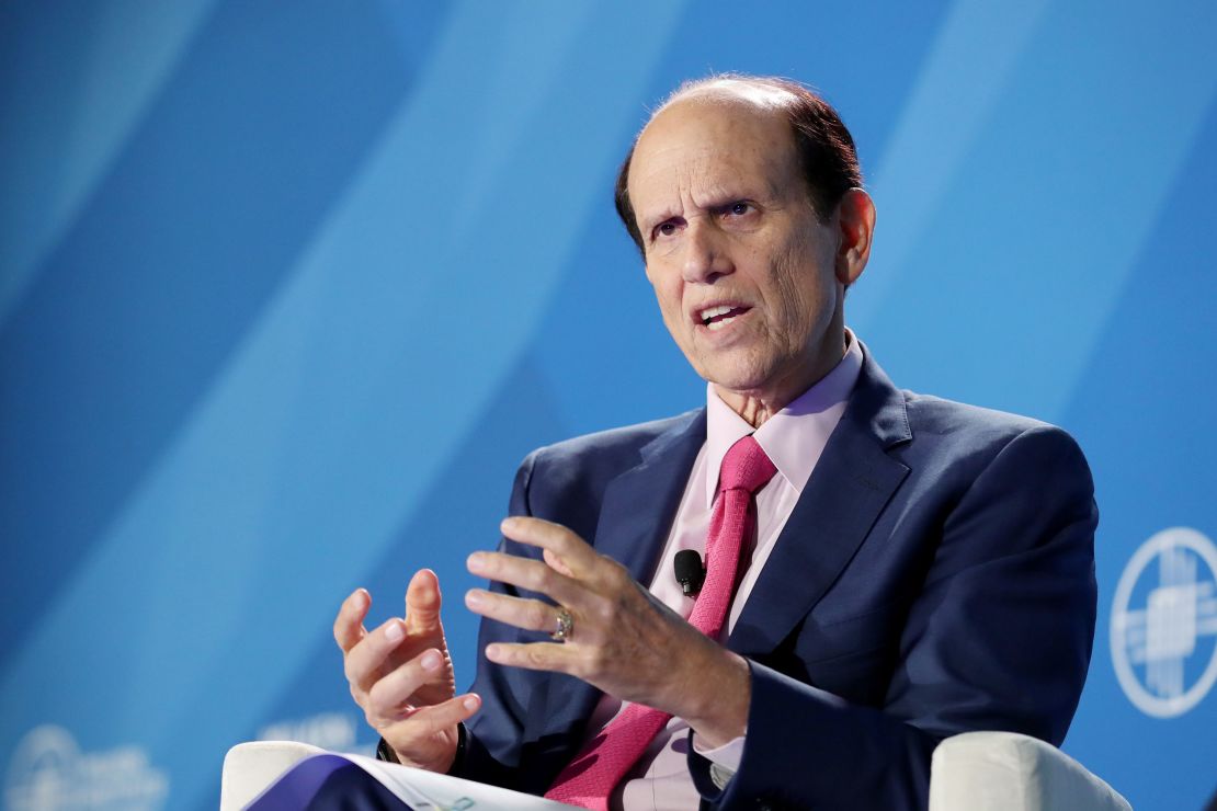 Michael Milken speaks during the Milken Institute Asia Summit in Singapore, in September 2019.