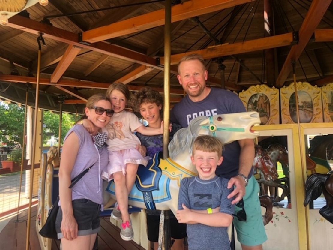 The Newhart family -- from left, Elizabeth, Isla, Liam, Ryan and Ronan -- all found virtual schooling stressful.