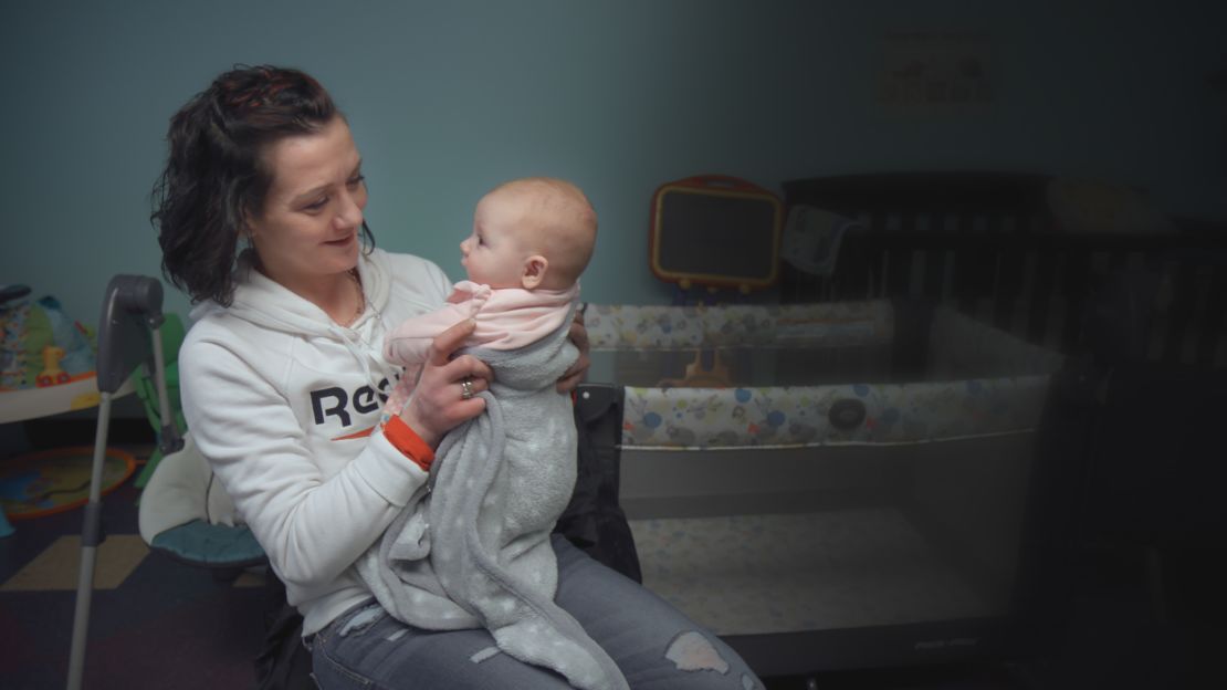 Ebony Clancy holds daughter Merceades in a scene from "This Is Life."