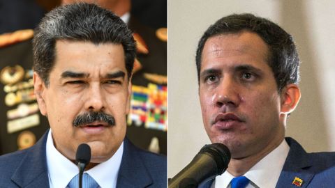 President Nicolas Maduro, left, and Juan Guaidó, who is recognized by more than 60 countries as the interim President of Venezuela.