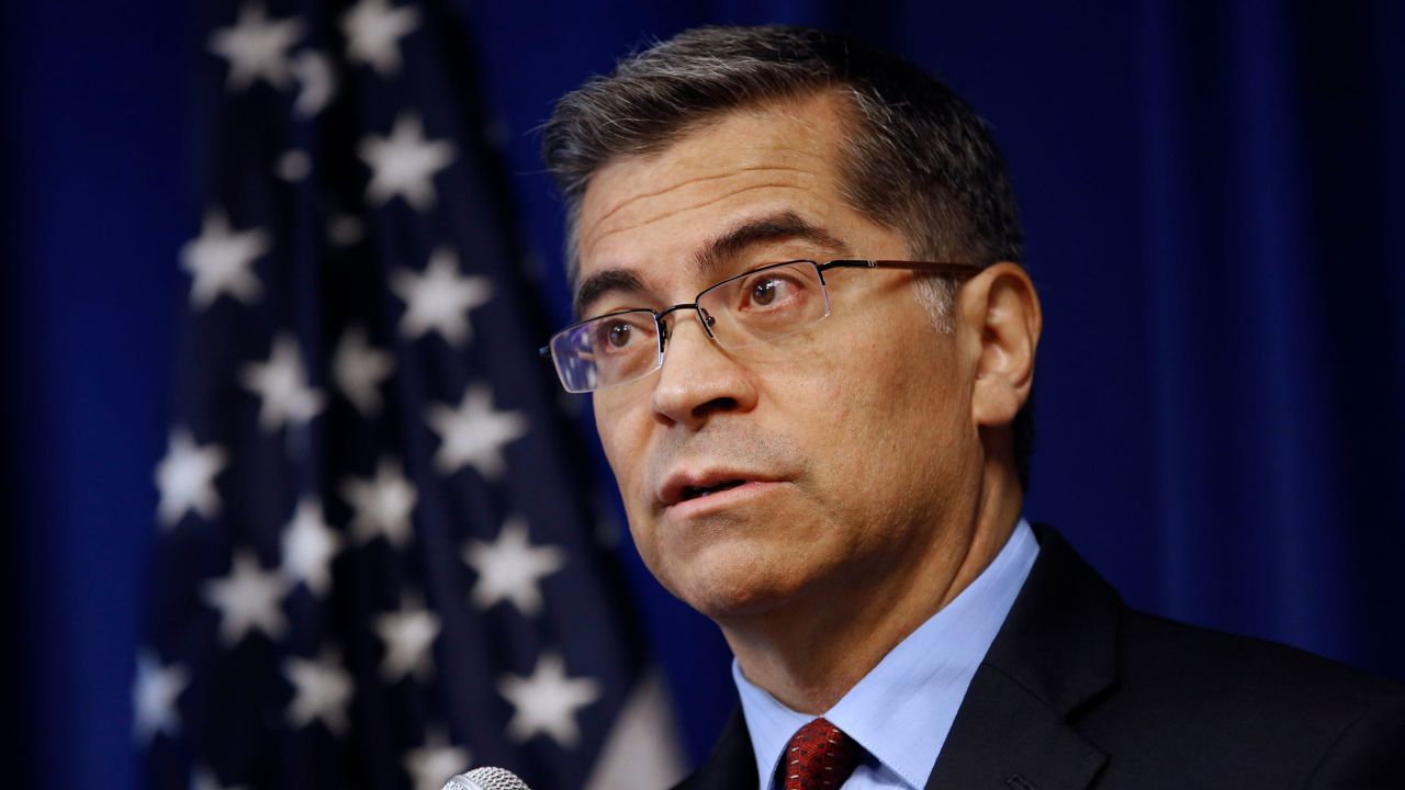 FILE - In this Dec. 4, 2019, file photo, California Attorney General Xavier Becerra speaks during a news conference in Sacramento, Calif. President-elect Joe Biden has picked Becerra to be his health secretary, putting a defender of the Affordable Care Act in a leading role to oversee his administration's coronavirus response. (AP Photo/Rich Pedroncelli, File)