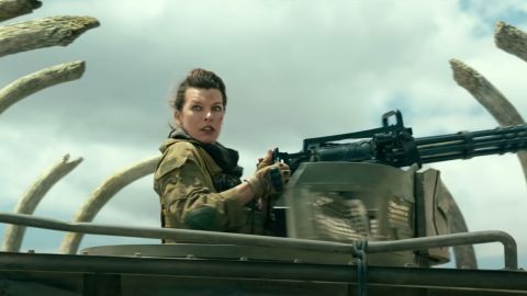 A scene from the trailer for Monster Hunter, which premiered in China on December 4 and stars Milla Jovovich (pictured).