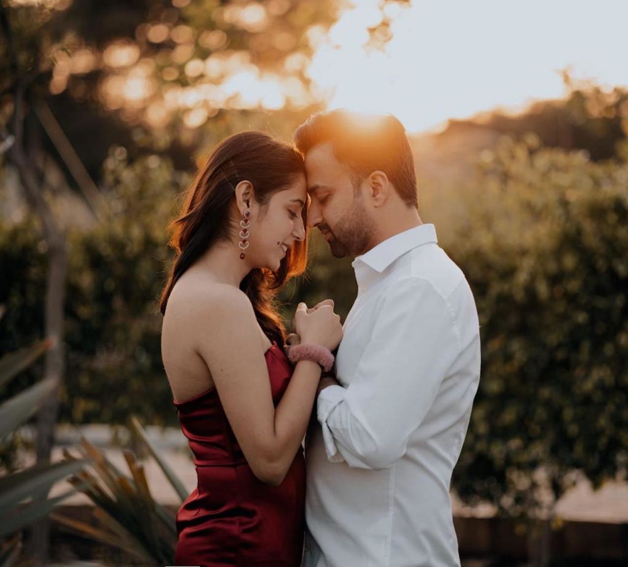 Reetika Bharadwaj and Sahil Atri, pictured in a photo shoot prior to their wedding, have cut their guest list to 200 people.