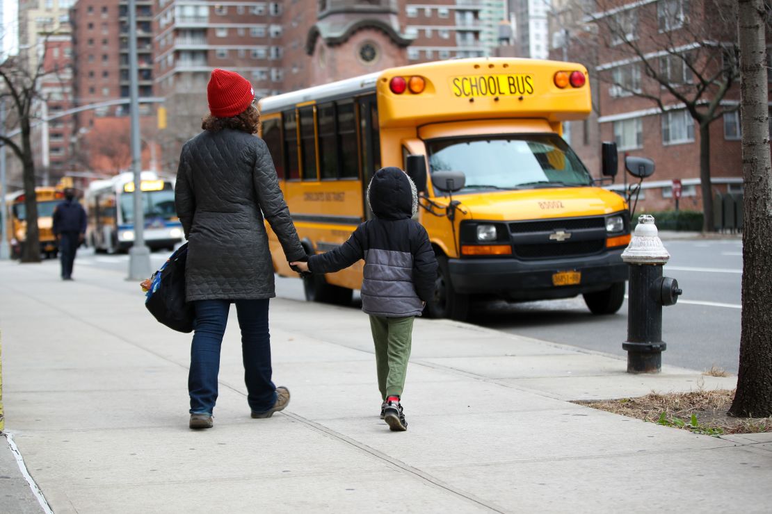 New York City elementary school students returned to classrooms Monday after remote-only learning for weeks.