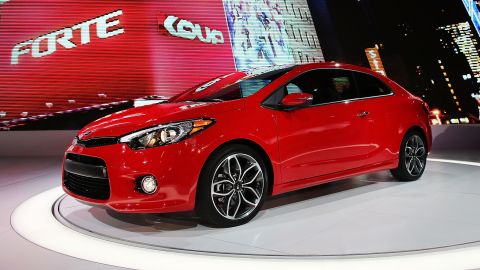 The 2014 Kia Forte Koup is displayed at the 2013 New York International Auto Show. The automaker recently announced a recall of some 2012-2015 Forte Koup models. 