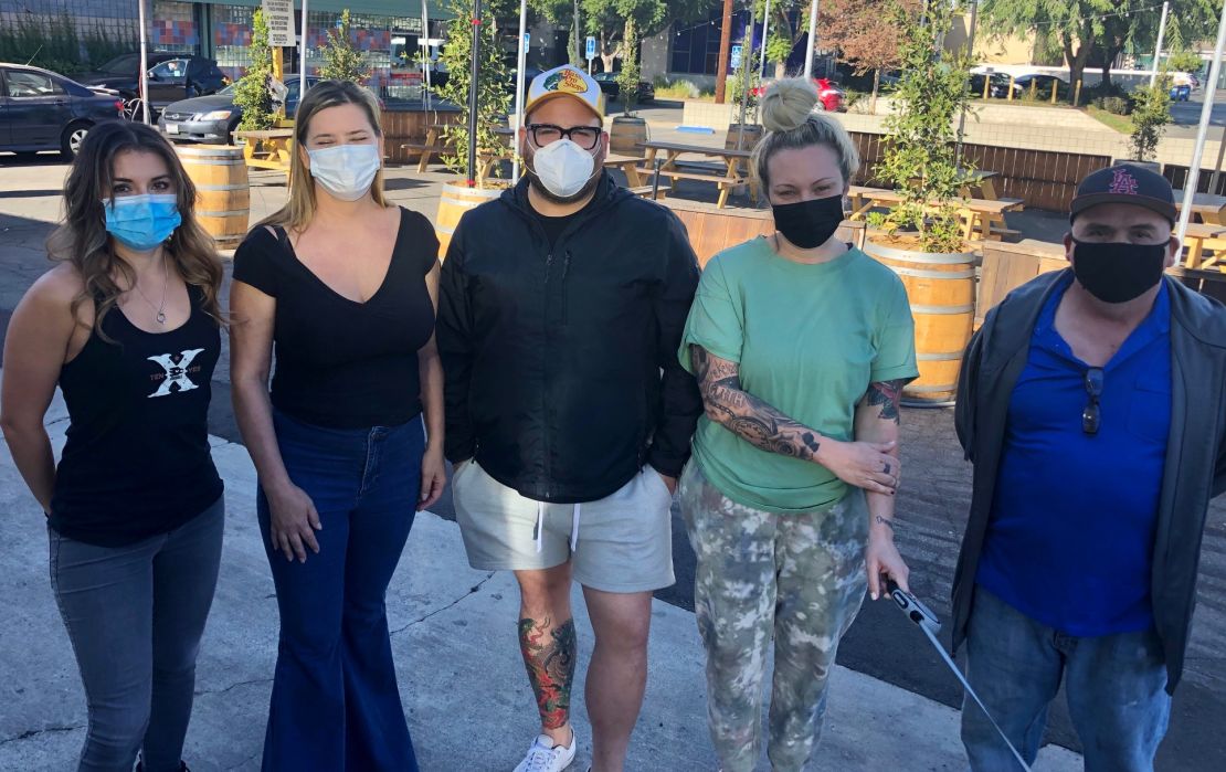 From left, the Pineapple Hill Saloon and Grill staff: Sunni Aceves, owner Angela Marsden, bartender Jason London, manager Lindsey Sears and cook Miguel Rodriguez.