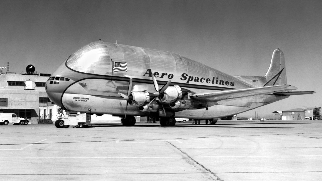 The Aero Spaceline Pregnant Guppy preparing for flight tests in 1962.