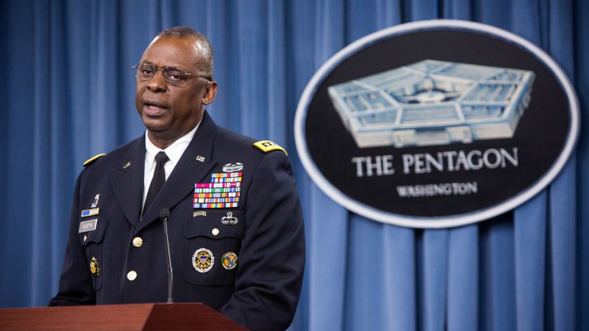 WASHINGTON, DC - OCTOBER 17:  Commander of U.S. Central Command, Gen. Lloyd Austin II, holds a media briefing on Operation Inherent Resolve, the international military effort against ISIS on October 17, 2014 at the Pentagon in Washington, D.C.  The general expressed concern that the Syrian city of Kobani could fall to ISIS militants.  (Photo by Allison Shelley/Getty Images)