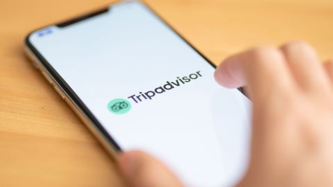 Tripadvisor's app shown on a smartphone in Germany in July.