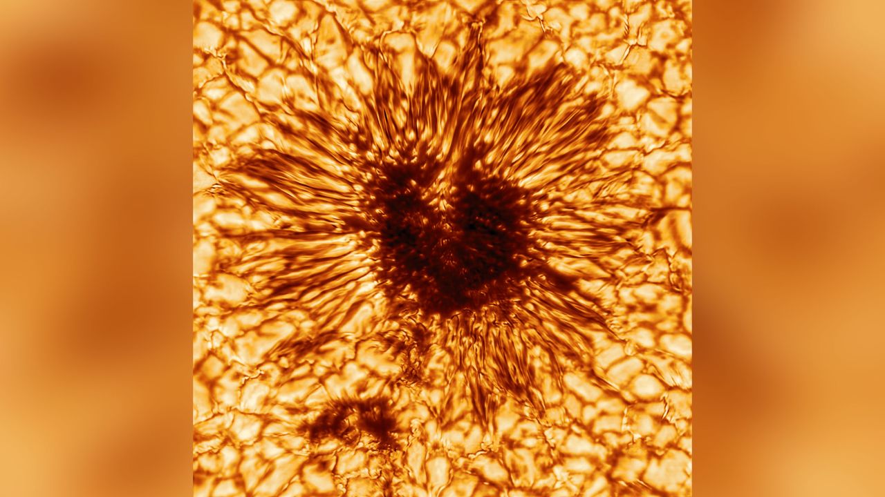 This is the first sunspot image taken by the new Inouye Solar Telescope in Maui, Hawaii, on January 28. The image reveals striking details of the sunspot's structure as seen at the sun's surface.