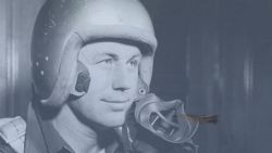 A picture of Chuck Yeager in his pilot uniform.