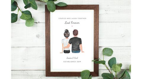 PrettyUniquePrints Personalized Couple Print