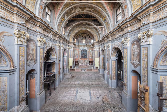 Meslet has spent almost a decade documenting abandoned churches, chapels and priories, including this ornate baroque structure in Italy's Lombardy region. 