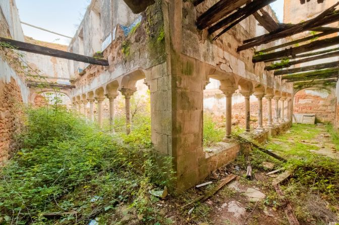 Nature has begun reclaiming this 14th-century convent in Portugal's Lisbon region. "Sometimes a recently abandoned building deteriorates very quickly," Meslet said.