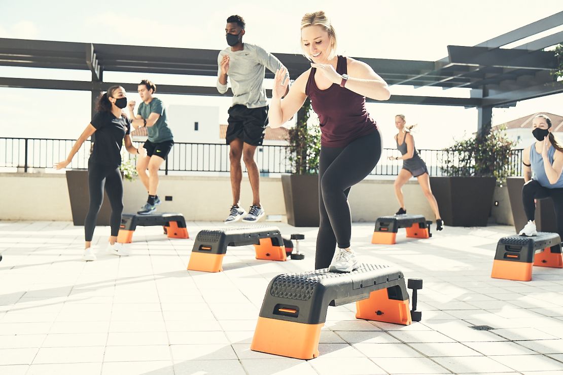 Orangetheory Fitness has been forced to move some of its high-intensity interval classes outdoors because of the pandemic. The company strongly urges members to wear a mask indoors.