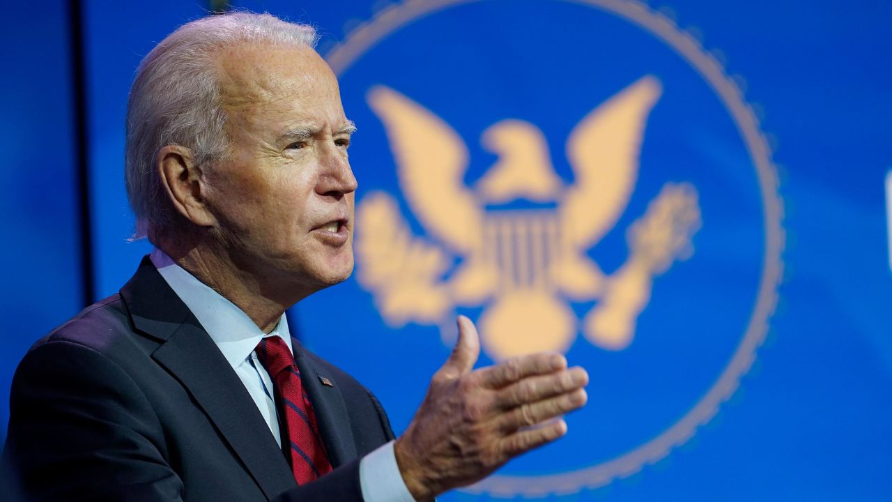 President-elect Joe Biden speaks during an event at The Queen theater in Wilmington, Del., Tuesday, Dec. 8, 2020, to announce his health care team. (AP Photo/Susan Walsh)