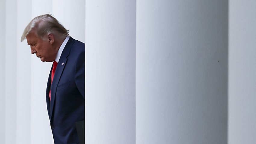WASHINGTON, DC - NOVEMBER 13: U.S. President Donald Trump walks up to speak about Operation Warp Speed in the Rose Garden at the White House on November 13, 2020 in Washington, DC. The is the first time President Trump has spoken since election night last week, as COVID-19 infections surge in the United States. (Photo by Tasos Katopodis/Getty Images)