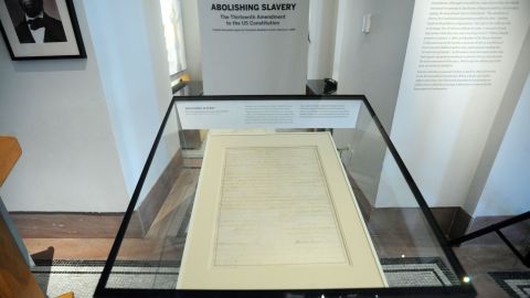 The unveiling ceremony for the Thirteenth Amendment at the New-York Historical Society on February 1, 2012 in New York City. 