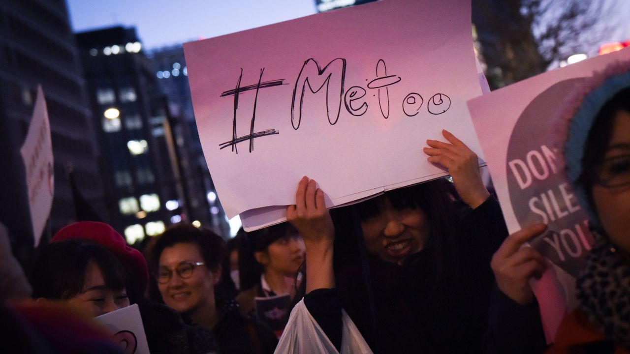Participants march on Women's Day in Tokyo, Japan, on March 8, 2019. 