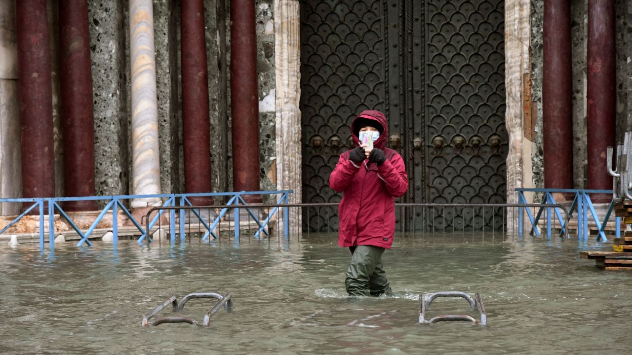 The water was thigh high in St Mark's Square
