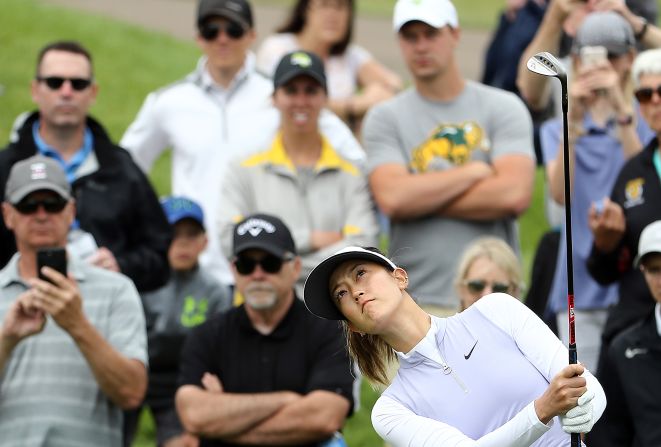 <strong>Career break: </strong>Wie hits her third shot on the 1st hole during the second round of the Women's PGA Championship in 2019. It is the last time she has played professional golf. Two months after her last appearance on the golf course, she married Golden State Warriors executive Jonnie West. The couple now have a daughter -- Makenna Kamalei Yoona West.