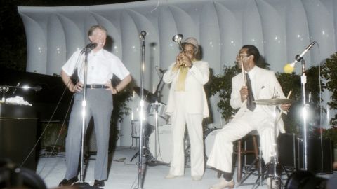 In 1978, President Carter and the first lady hosted a massive jazz festival at the White House -- <a href="https://www.washingtonpost.com/archive/lifestyle/1978/06/19/a-whos-who-of-jazz-on-the-south-lawn/ea9ac873-9fd7-41ec-8d9f-110e101ee8df/" target="_blank" target="_blank">one Carter introduced as the first of its kind</a>. The event was held in honor of the 25th anniversary of the Newport Jazz Festival, and Carter joined jazz greats Dizzy Gillespie and Max Roach for a performance of "Salt Peanuts." 